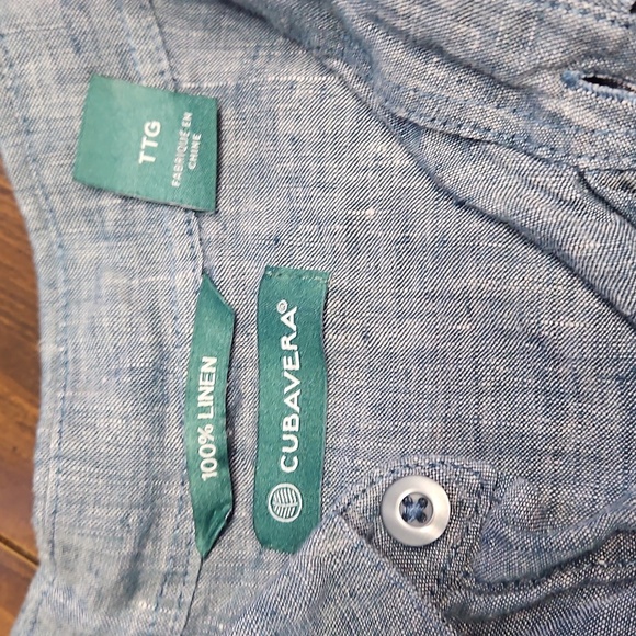 Cubavera Blue Casual Button Down Shirt - Picture 5 of 13